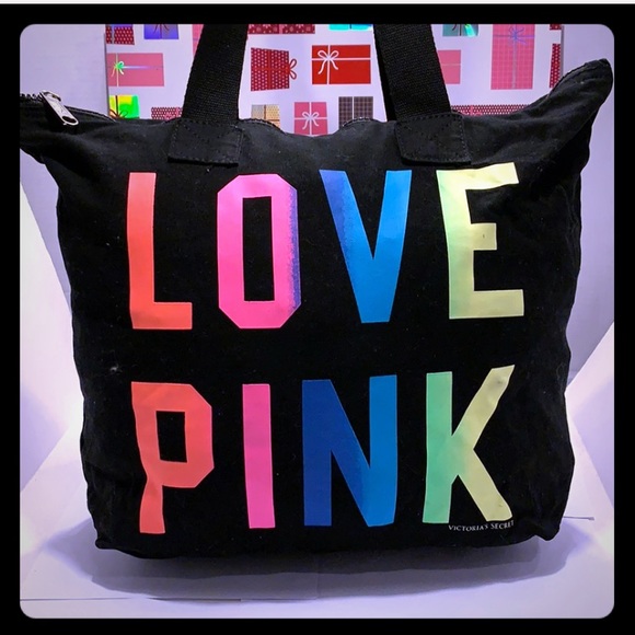 VICTORIA'S SECRET TOTE Bag Large Shopper Bling Logo Carry All Travel Vs New Nwt EUR 25,61 - FR